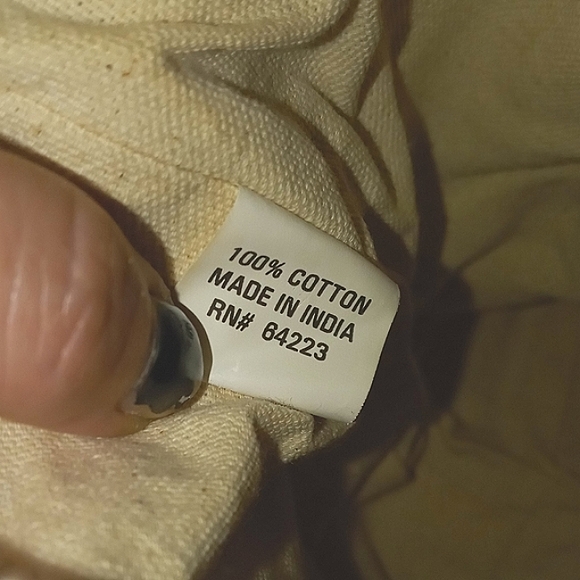 Red & Cream Mini Canvas Tote Bag 100% Cotton - Picture 8 of 8